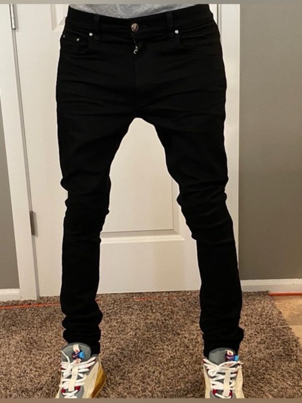 AMIRI Black stack 31 waist authentic zip fly OG drop Men's Skinny slim Jeans 🆕👖